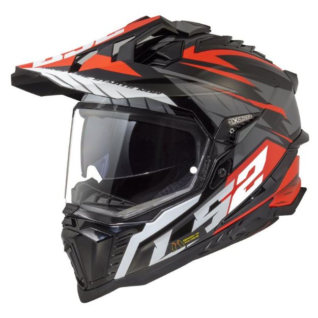 Slika KACIGA LS2 MX701 EXPLORER SPIRE CRNO-TITANIUM-CRVENA 