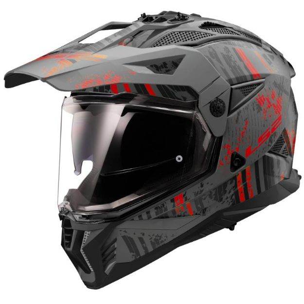 Slika KACIGA LS2 MX702 PIONEER II CRAZY CRNO-CRVENA 