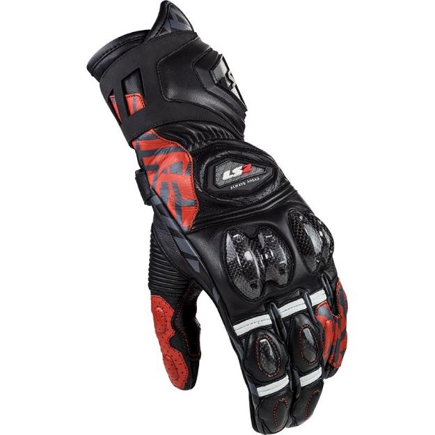 Slika RUKAVICE LS2 FENG RACING MUŠKE CRNO-CRVENE  