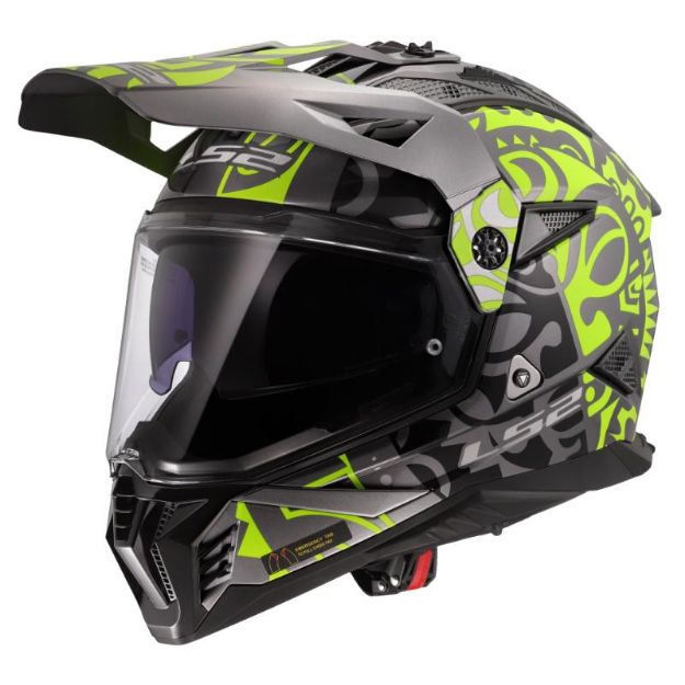 Slika KACIGA LS2 MX702 PIONEER II RANGI H-VIS ŽUTA 