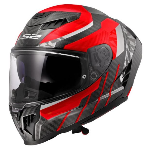 Slika KACIGA LS2 FF807 DRAGON KARBON TRAX CRVENA L 