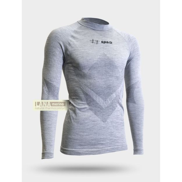 Slika PODMAJICA SPARK GIAU BEŠAVNA MERINO VUNA SIVA 