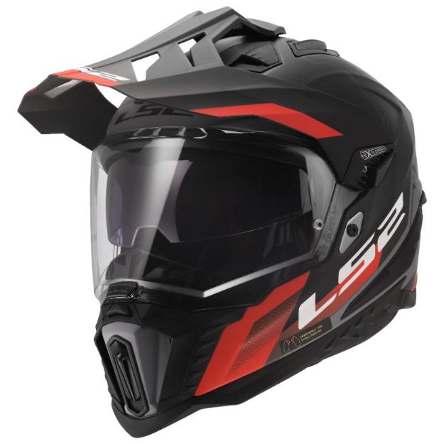 Slika KACIGA LS2 MX701 EXPLORER HEXA MAT CRNO-CRVENO-SIVA 