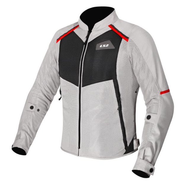 Slika JAKNA LS2 BREEZE ŽENSKA SIVO-CRNO-CRVENA 