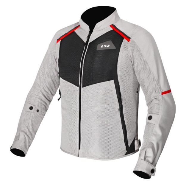 Slika JAKNA LS2 BREEZE MUŠKA SIVO-CRNO-CRVENA 
